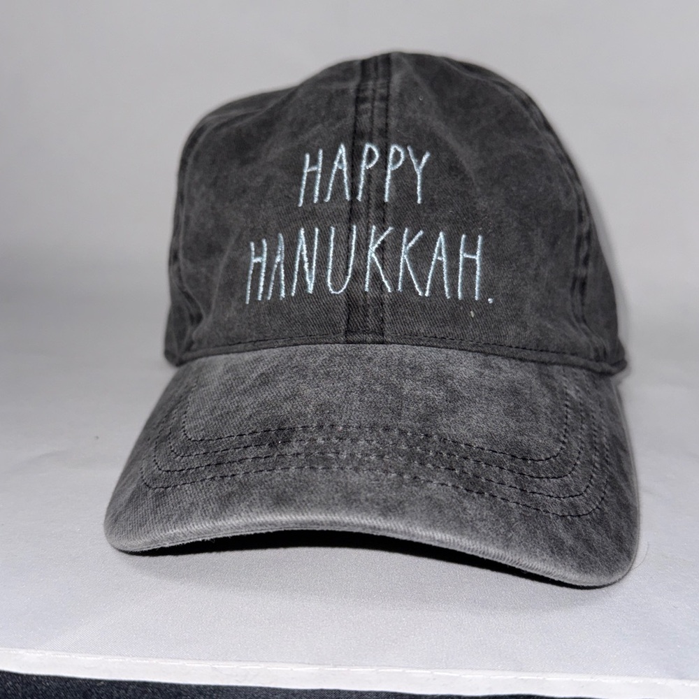Rae Dunn Black Happy Hanukkah Cap